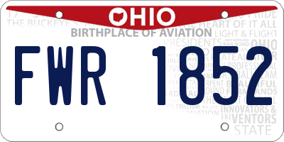OH license plate FWR1852
