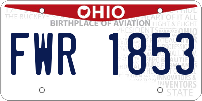 OH license plate FWR1853