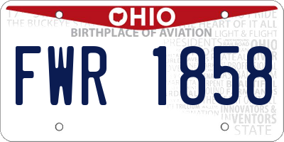 OH license plate FWR1858