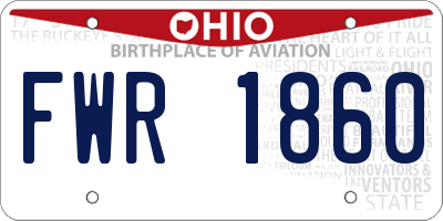 OH license plate FWR1860