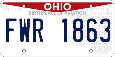 OH license plate FWR1863