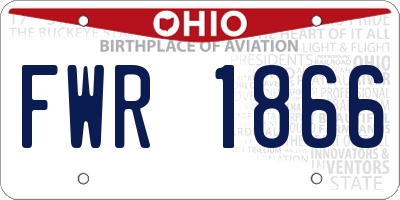 OH license plate FWR1866