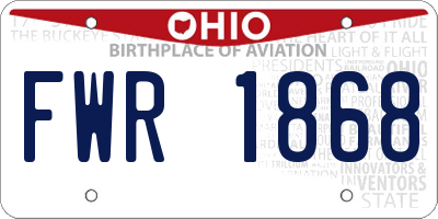 OH license plate FWR1868