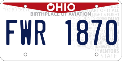 OH license plate FWR1870