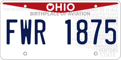 OH license plate FWR1875