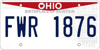OH license plate FWR1876