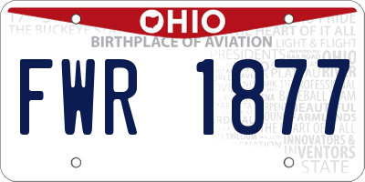 OH license plate FWR1877