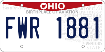 OH license plate FWR1881