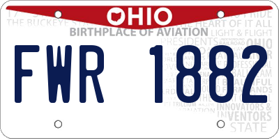OH license plate FWR1882