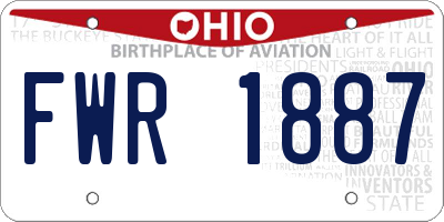 OH license plate FWR1887