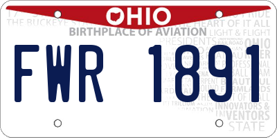 OH license plate FWR1891