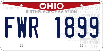 OH license plate FWR1899