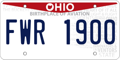 OH license plate FWR1900