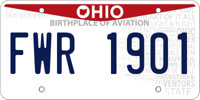 OH license plate FWR1901