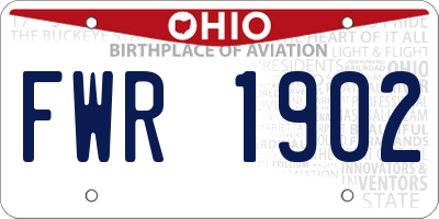 OH license plate FWR1902