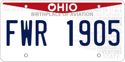 OH license plate FWR1905