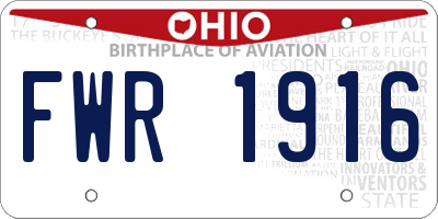 OH license plate FWR1916