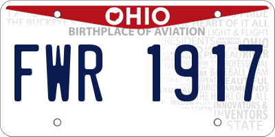 OH license plate FWR1917