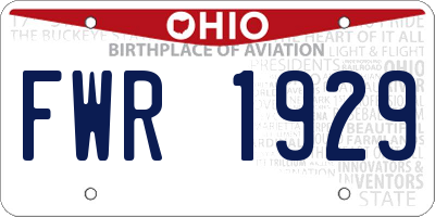 OH license plate FWR1929