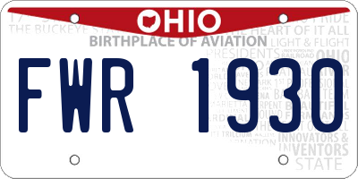 OH license plate FWR1930