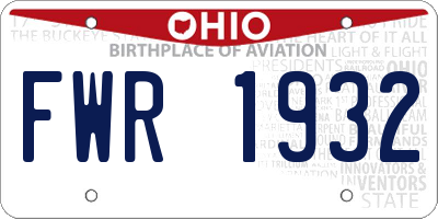 OH license plate FWR1932