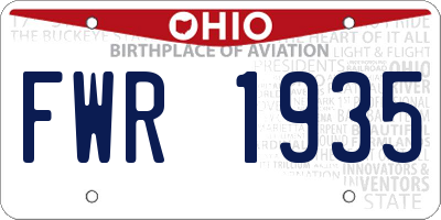 OH license plate FWR1935