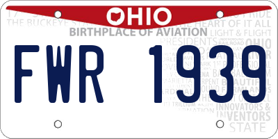 OH license plate FWR1939
