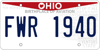 OH license plate FWR1940