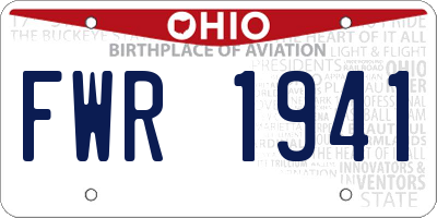 OH license plate FWR1941