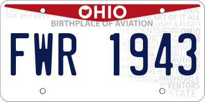OH license plate FWR1943