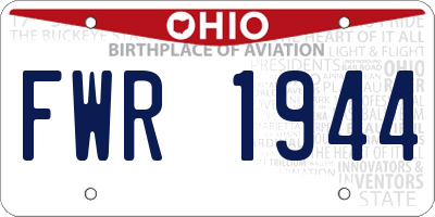 OH license plate FWR1944