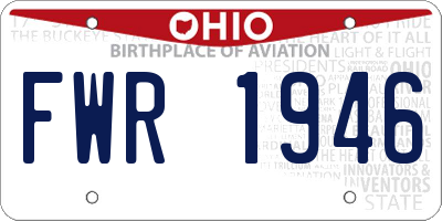 OH license plate FWR1946