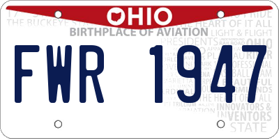 OH license plate FWR1947