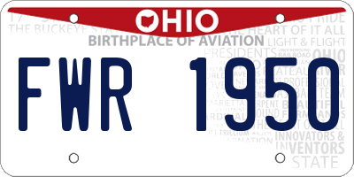 OH license plate FWR1950