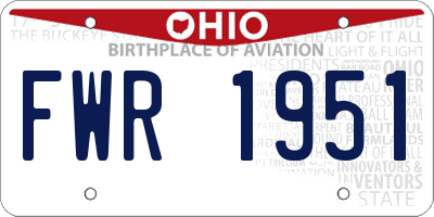 OH license plate FWR1951