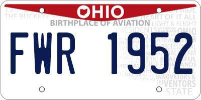 OH license plate FWR1952