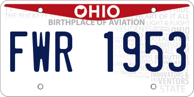 OH license plate FWR1953