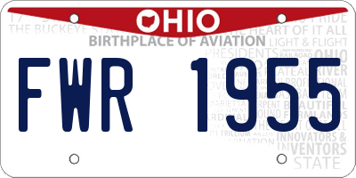 OH license plate FWR1955