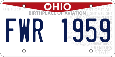 OH license plate FWR1959