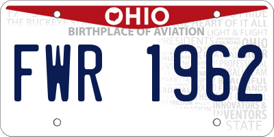 OH license plate FWR1962