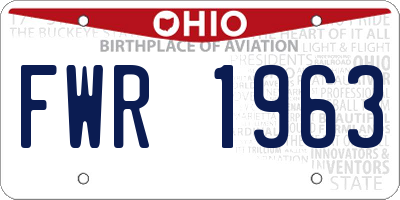 OH license plate FWR1963