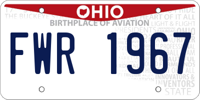 OH license plate FWR1967