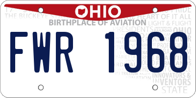 OH license plate FWR1968