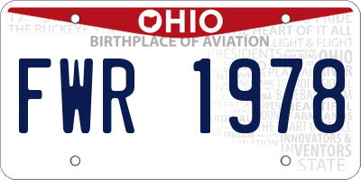 OH license plate FWR1978