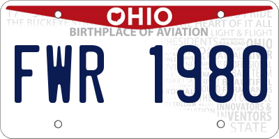 OH license plate FWR1980
