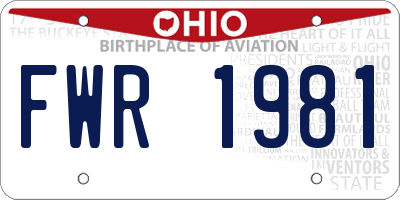 OH license plate FWR1981