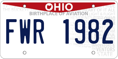 OH license plate FWR1982