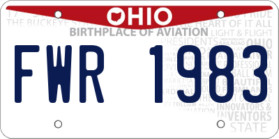 OH license plate FWR1983