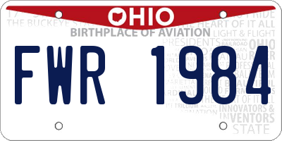 OH license plate FWR1984