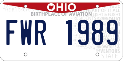 OH license plate FWR1989